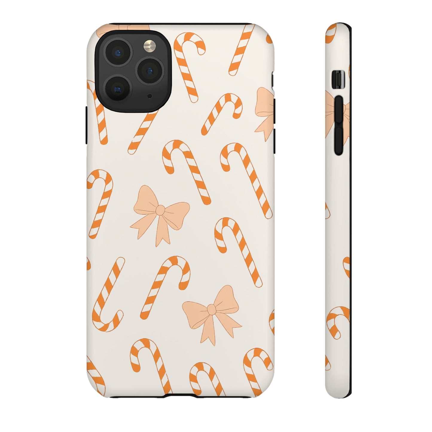 Candy Cane Phone Case with Bow | Holiday Gift for Her | Cute Mobile Cover | Christmas Decor | Festive Accessories