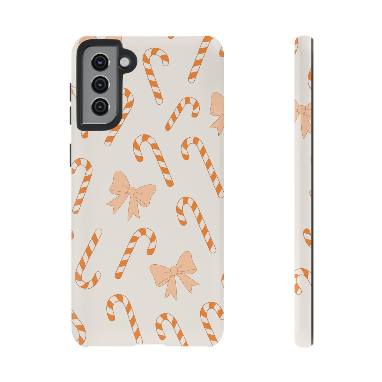 Candy Cane Phone Case with Bow | Holiday Gift for Her | Cute Mobile Cover | Christmas Decor | Festive Accessories