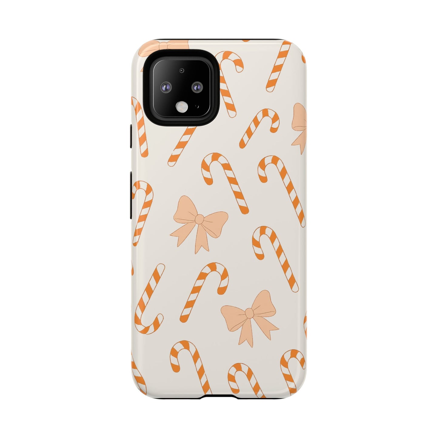 Candy Cane Phone Case with Bow | Holiday Gift for Her | Cute Mobile Cover | Christmas Decor | Festive Accessories