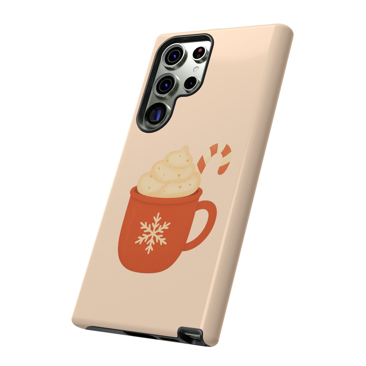 Cozy Holiday Phone Case with Hot Cocoa Design, Winter Style Cover, Cute Gift for Coffee Lovers, Seasonal Accessories, Fun Gadget Decor