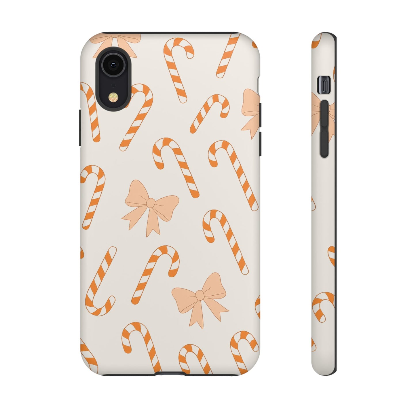Candy Cane Phone Case with Bow | Holiday Gift for Her | Cute Mobile Cover | Christmas Decor | Festive Accessories