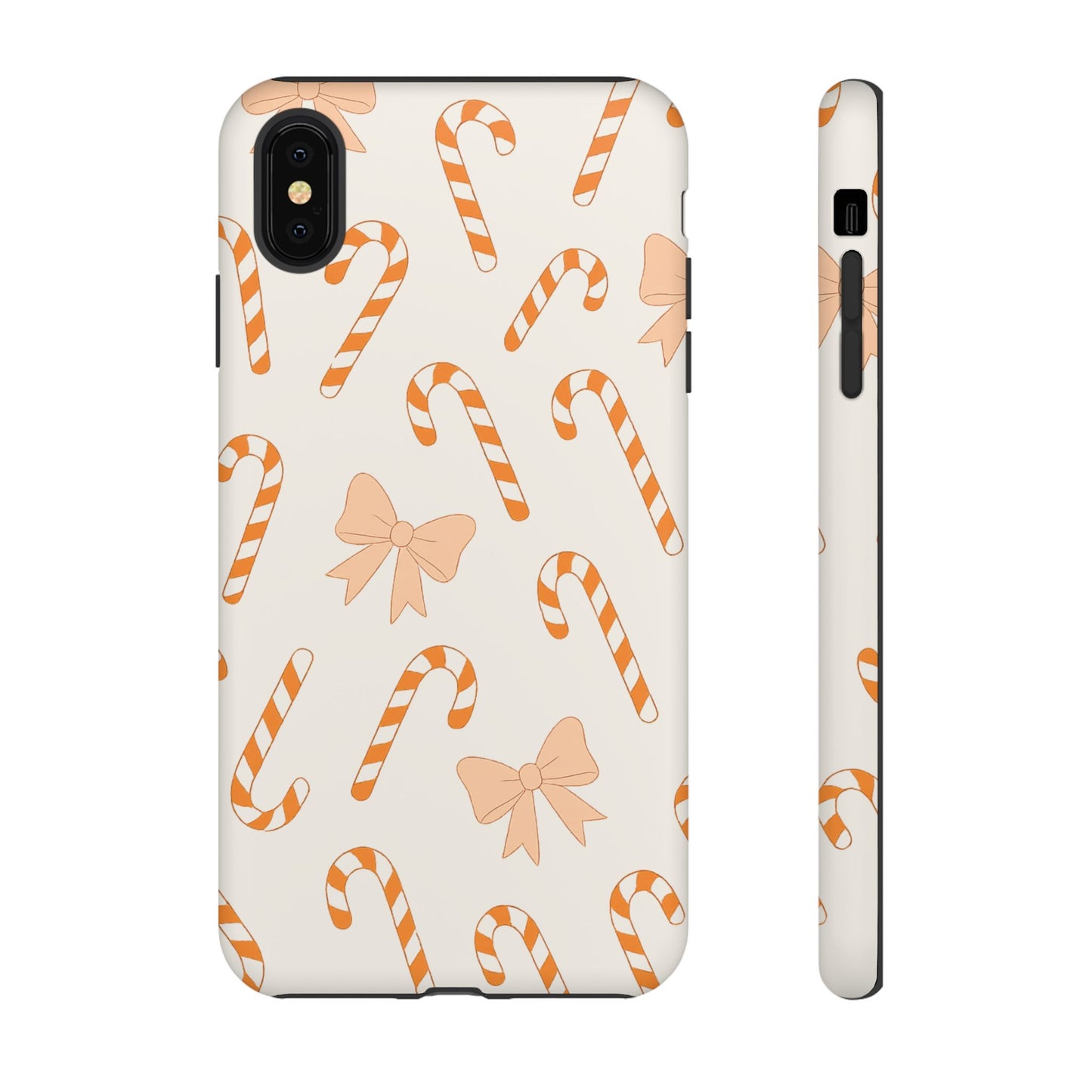 Candy Cane Phone Case with Bow | Holiday Gift for Her | Cute Mobile Cover | Christmas Decor | Festive Accessories