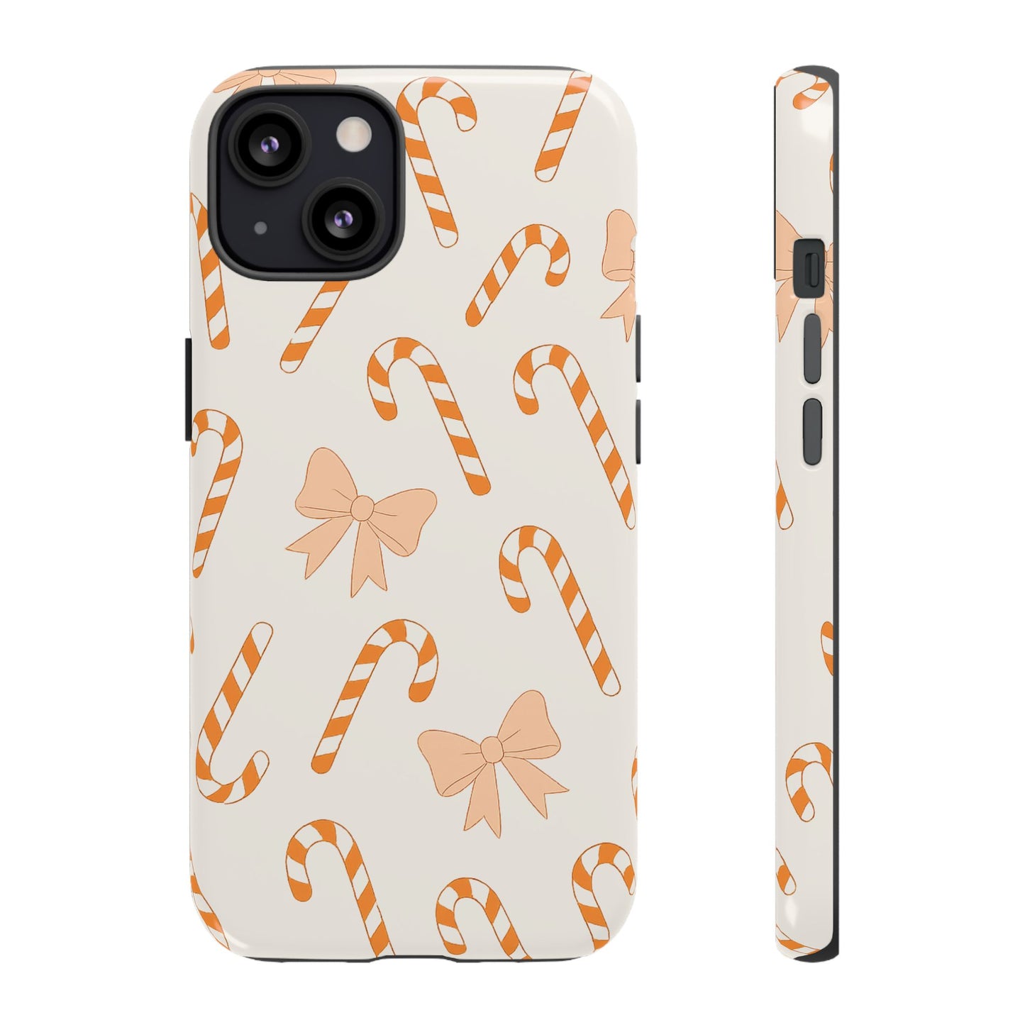 Candy Cane Phone Case with Bow | Holiday Gift for Her | Cute Mobile Cover | Christmas Decor | Festive Accessories
