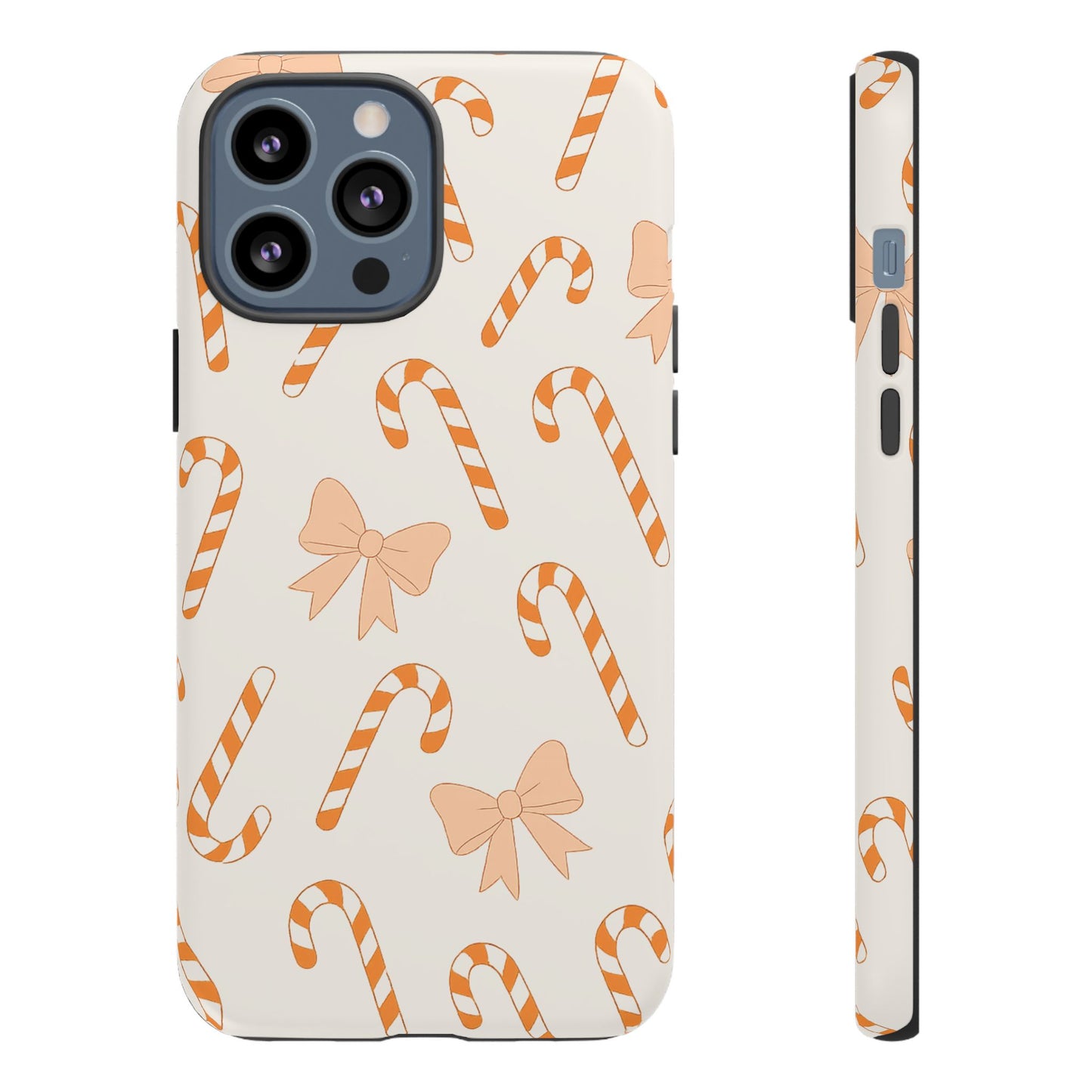 Candy Cane Phone Case with Bow | Holiday Gift for Her | Cute Mobile Cover | Christmas Decor | Festive Accessories