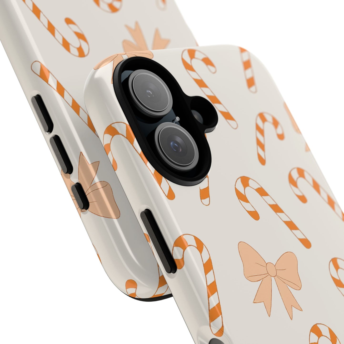 Candy Cane Phone Case with Bow | Holiday Gift for Her | Cute Mobile Cover | Christmas Decor | Festive Accessories