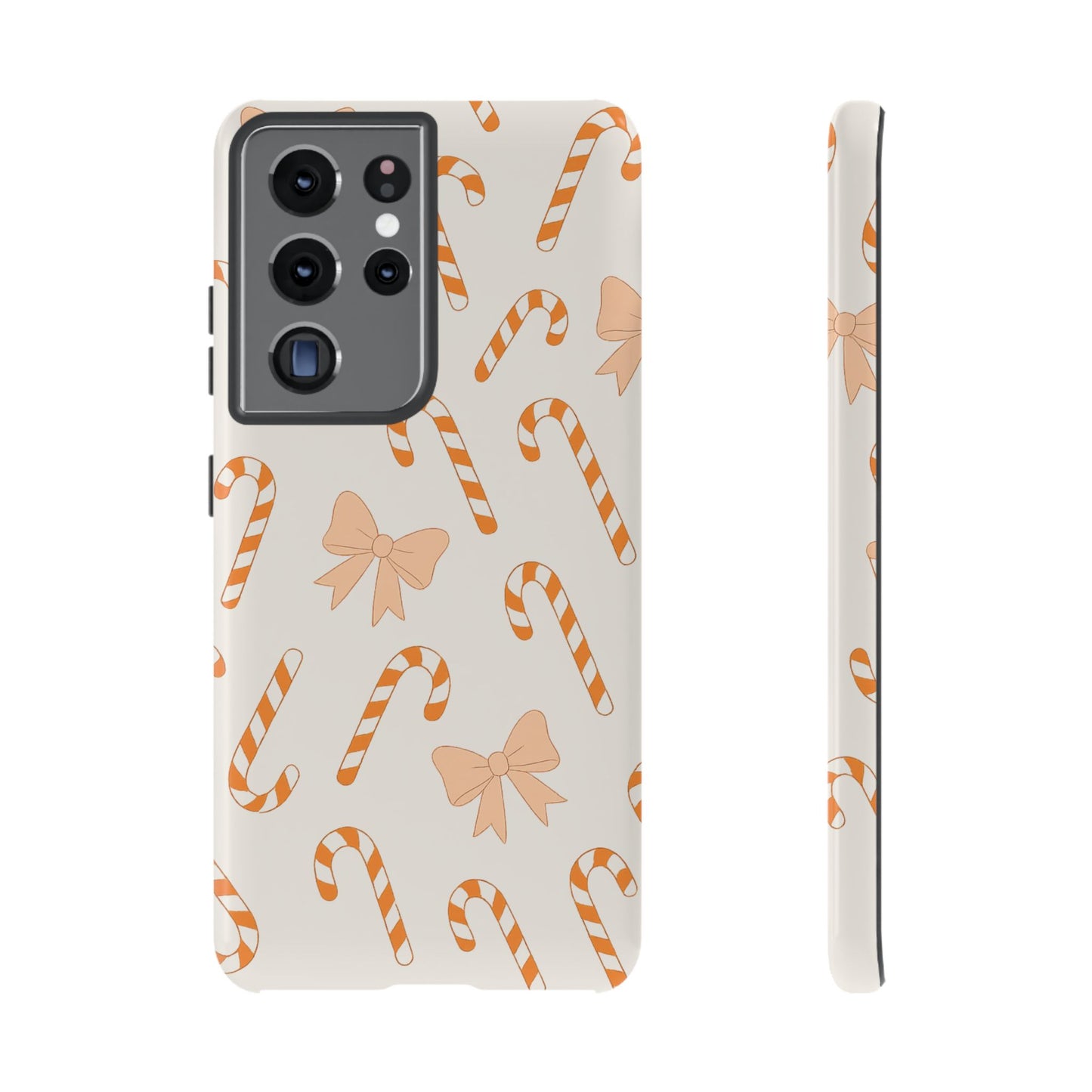 Candy Cane Phone Case with Bow | Holiday Gift for Her | Cute Mobile Cover | Christmas Decor | Festive Accessories