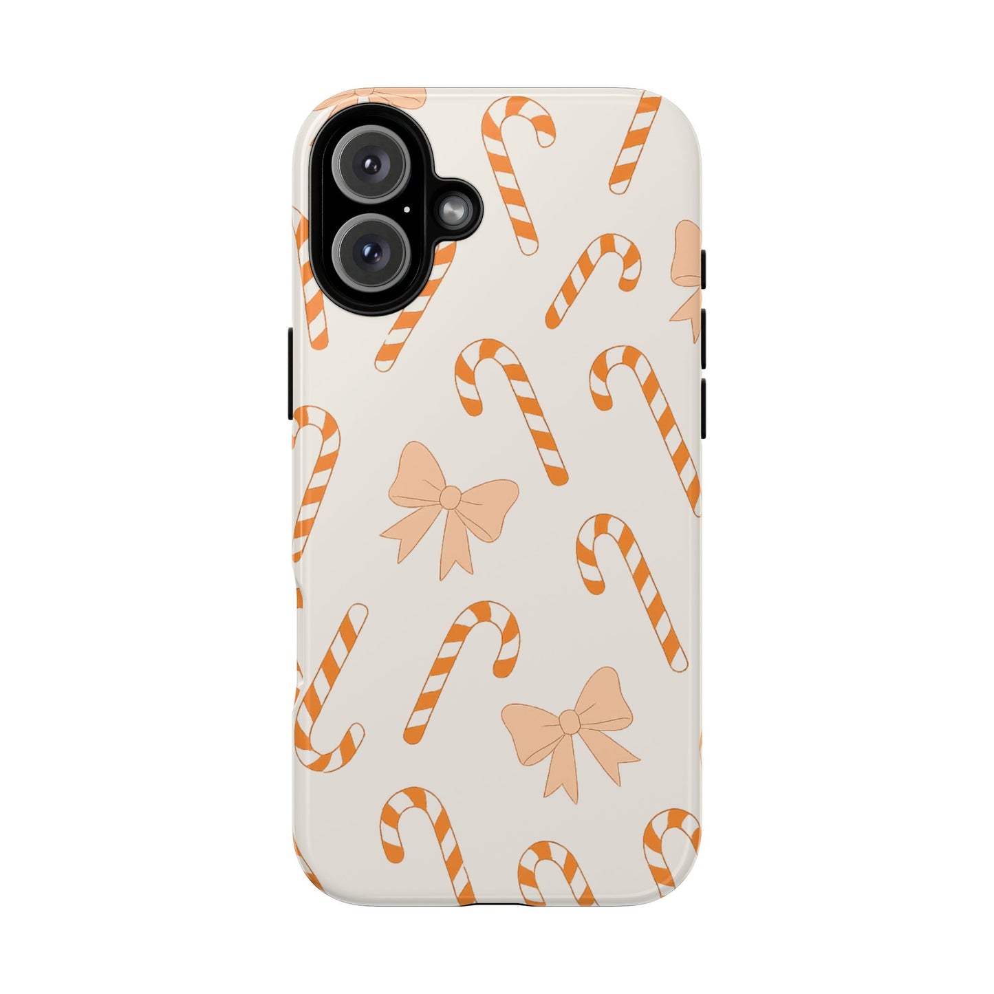 Candy Cane Phone Case with Bow | Holiday Gift for Her | Cute Mobile Cover | Christmas Decor | Festive Accessories