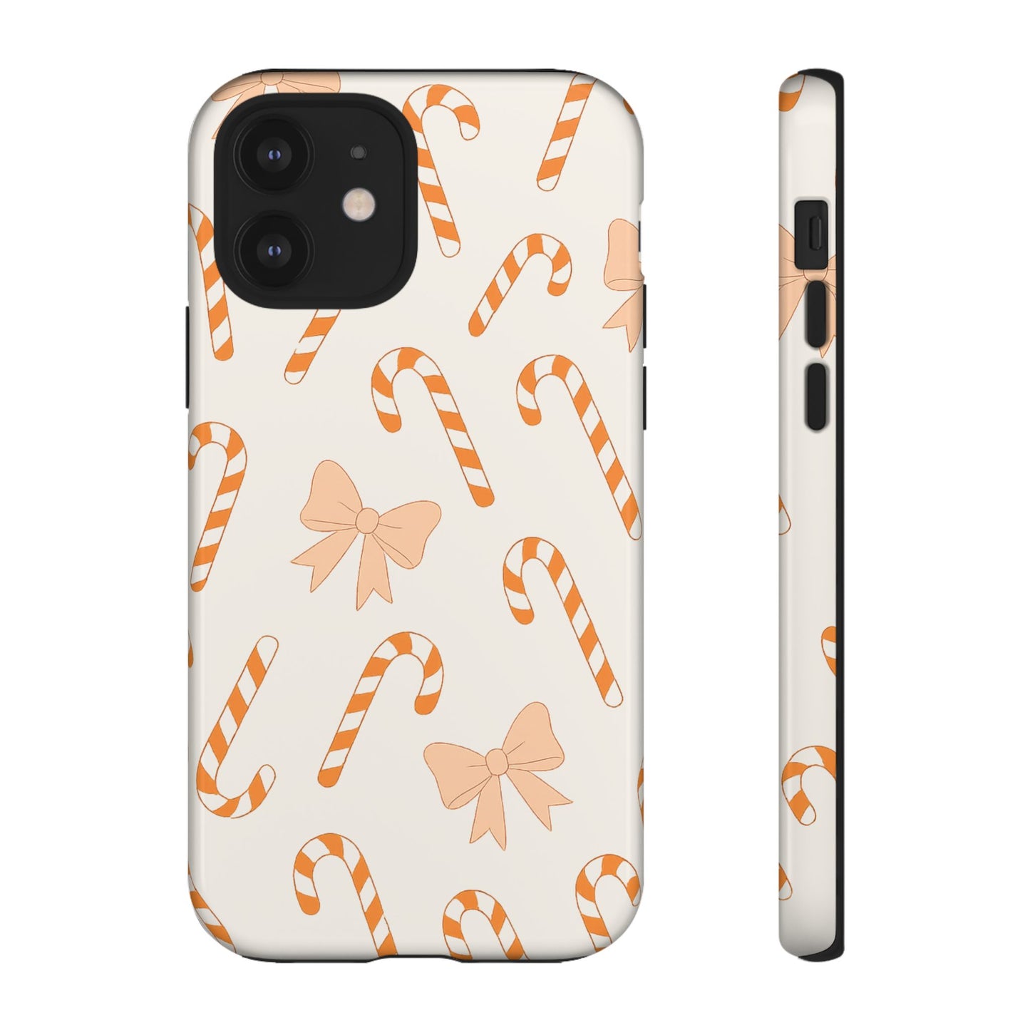 Candy Cane Phone Case with Bow | Holiday Gift for Her | Cute Mobile Cover | Christmas Decor | Festive Accessories