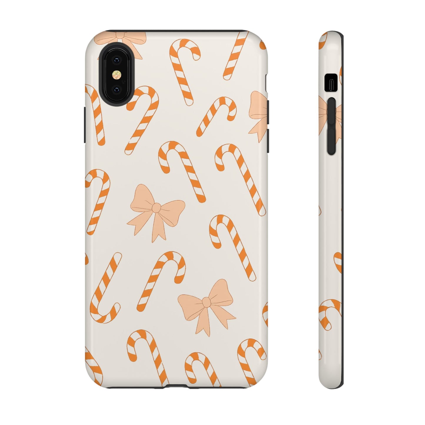 Candy Cane Phone Case with Bow | Holiday Gift for Her | Cute Mobile Cover | Christmas Decor | Festive Accessories