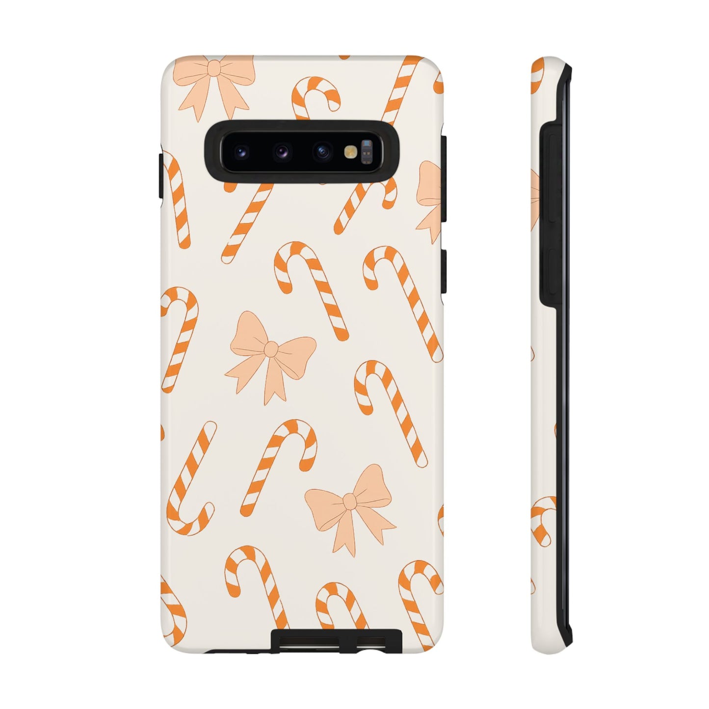 Candy Cane Phone Case with Bow | Holiday Gift for Her | Cute Mobile Cover | Christmas Decor | Festive Accessories