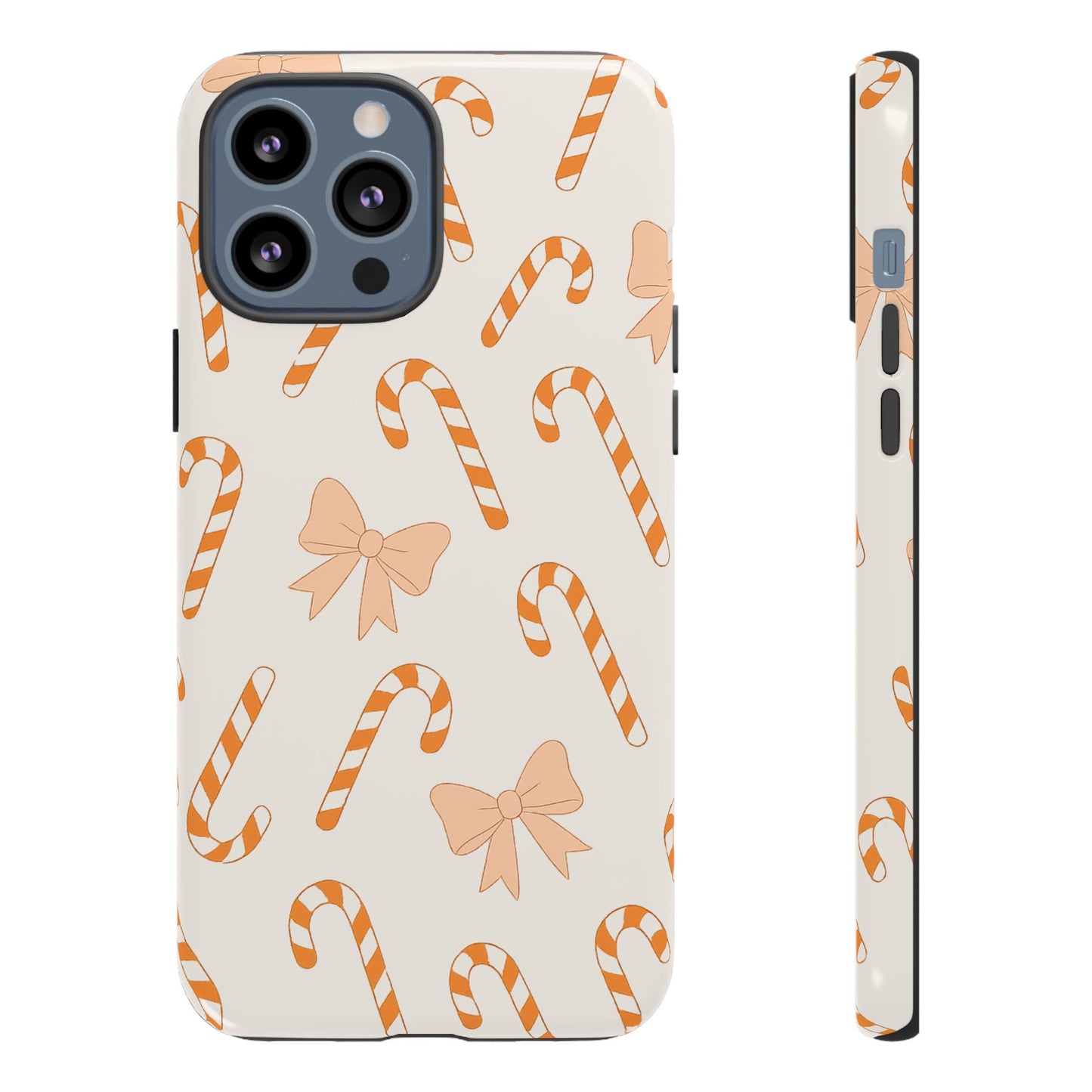 Candy Cane Phone Case with Bow | Holiday Gift for Her | Cute Mobile Cover | Christmas Decor | Festive Accessories