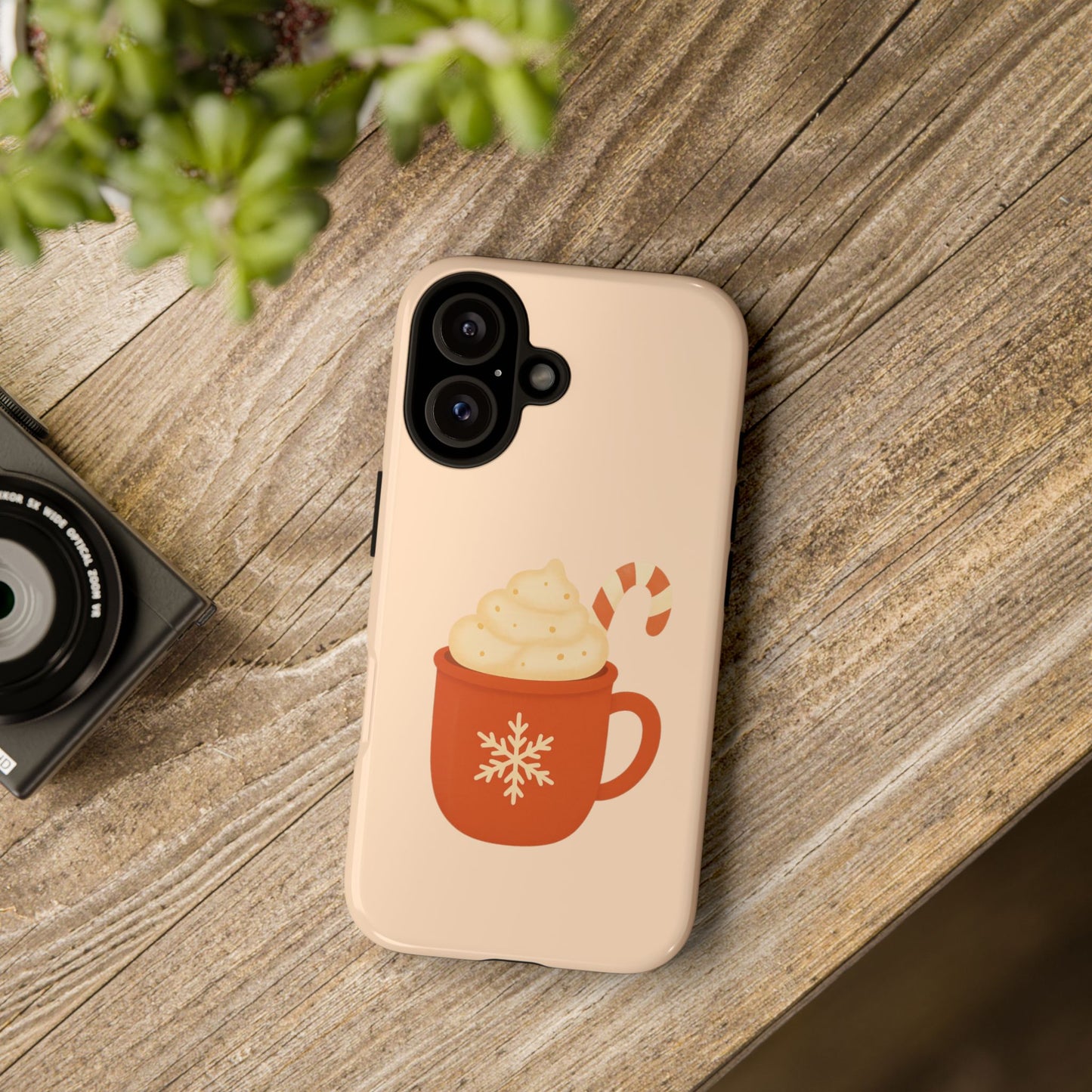 Cozy Holiday Phone Case with Hot Cocoa Design, Winter Style Cover, Cute Gift for Coffee Lovers, Seasonal Accessories, Fun Gadget Decor