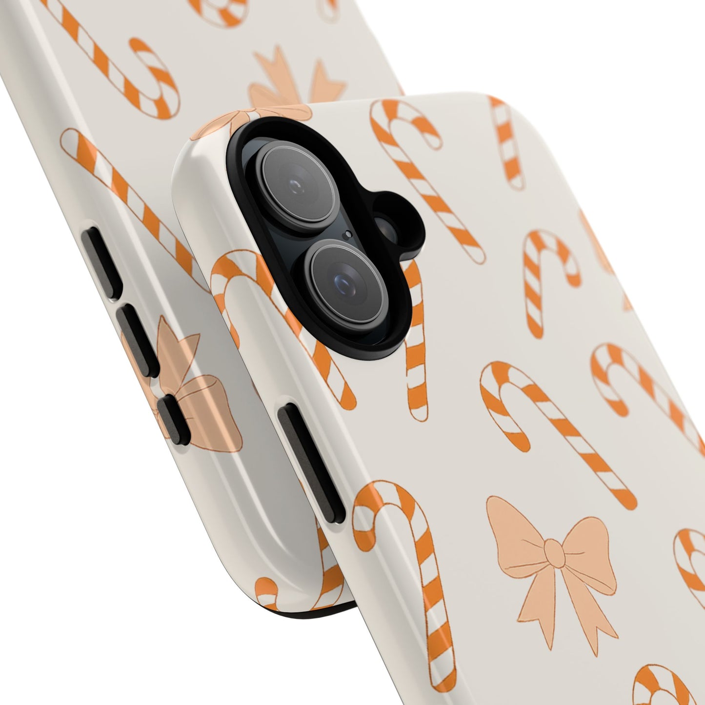 Candy Cane Phone Case with Bow | Holiday Gift for Her | Cute Mobile Cover | Christmas Decor | Festive Accessories