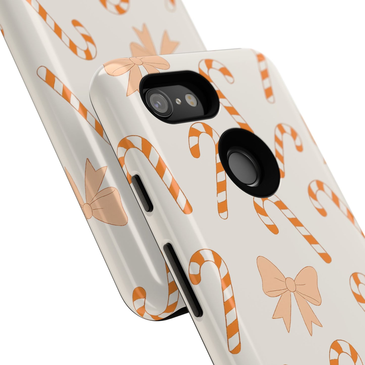 Candy Cane Phone Case with Bow | Holiday Gift for Her | Cute Mobile Cover | Christmas Decor | Festive Accessories
