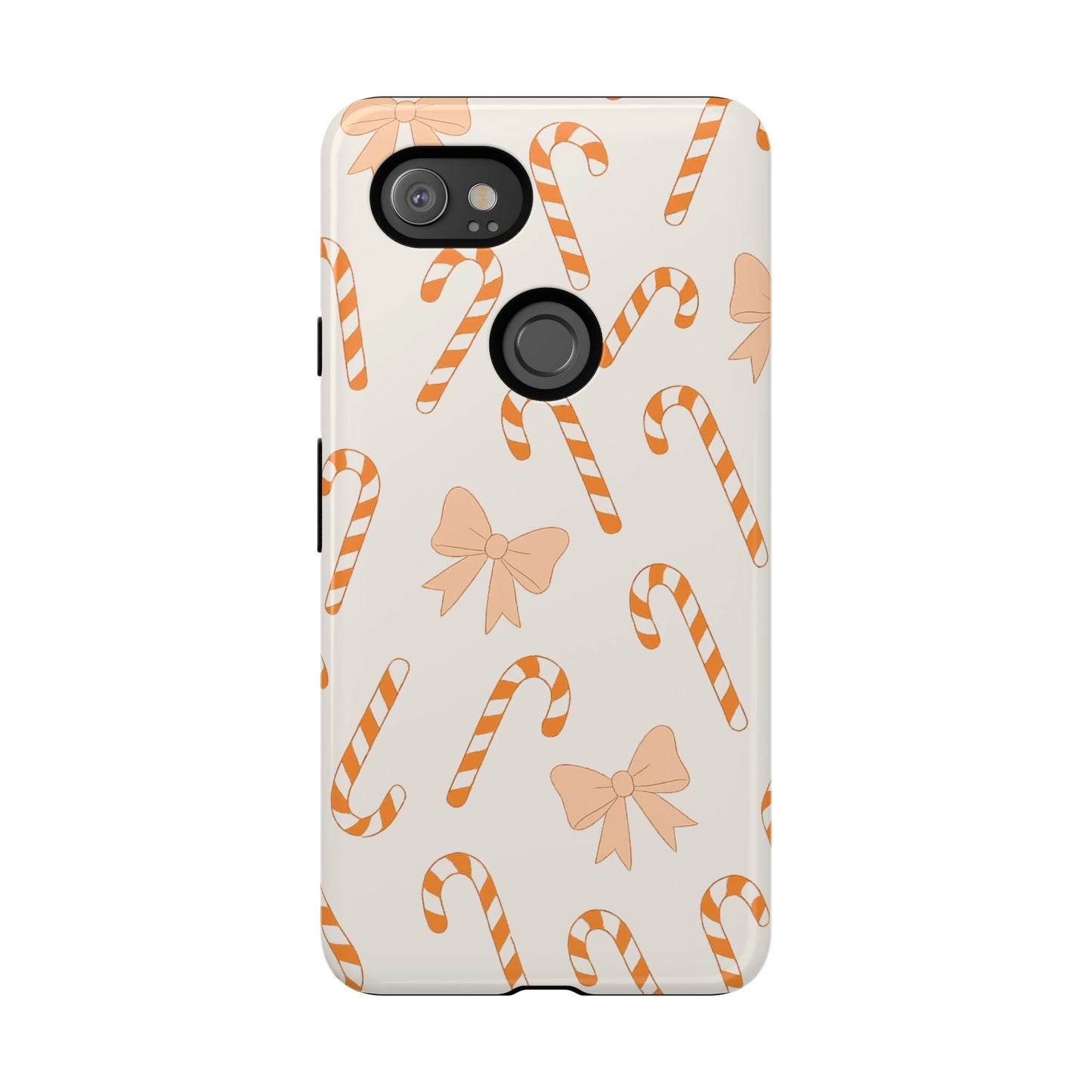 Candy Cane Phone Case with Bow | Holiday Gift for Her | Cute Mobile Cover | Christmas Decor | Festive Accessories
