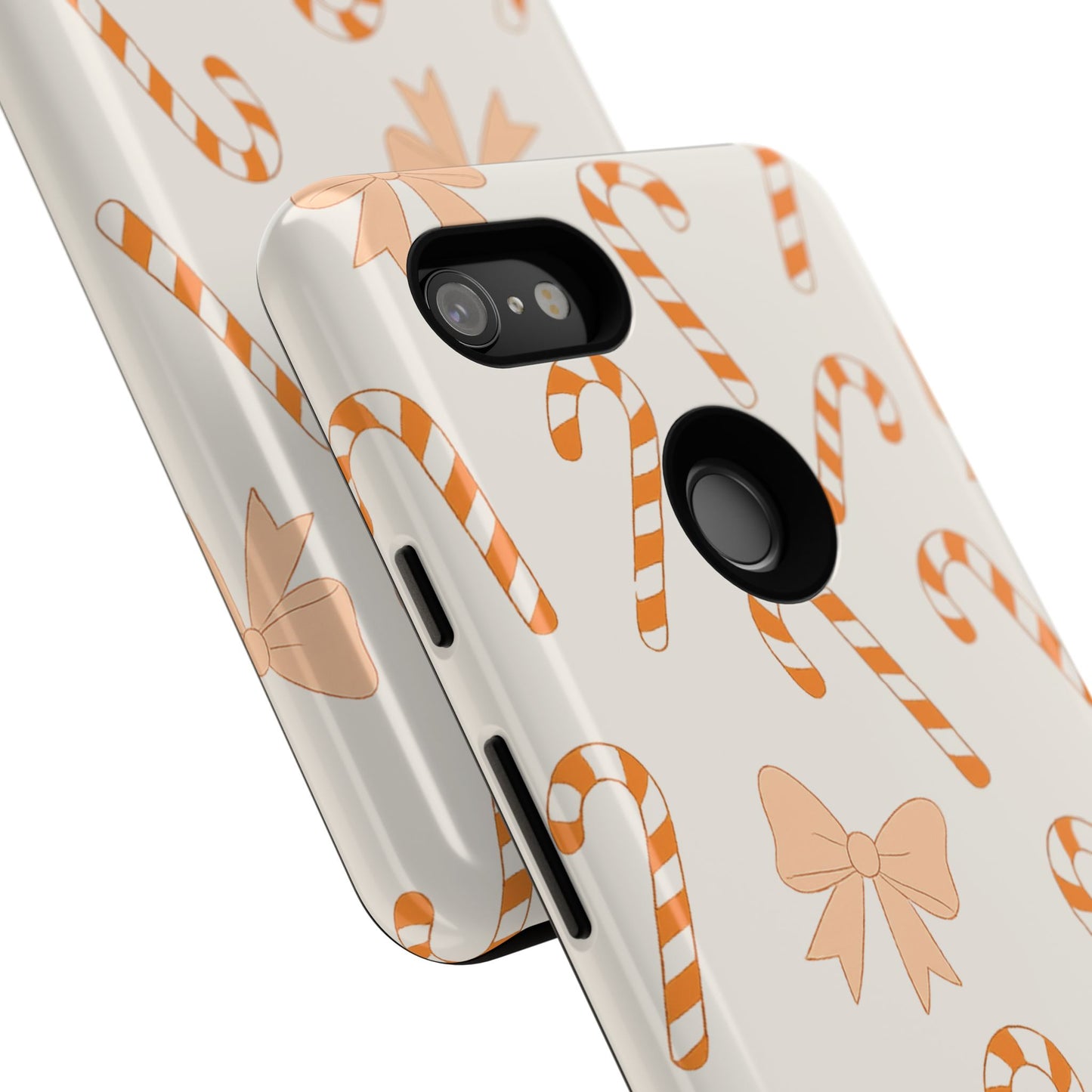 Candy Cane Phone Case with Bow | Holiday Gift for Her | Cute Mobile Cover | Christmas Decor | Festive Accessories