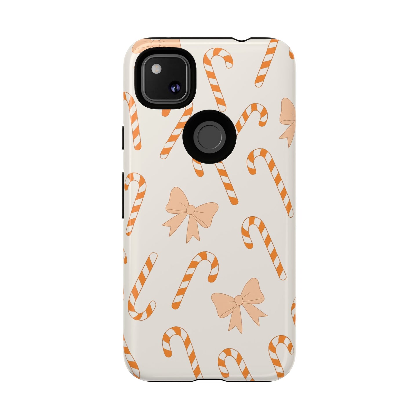 Candy Cane Phone Case with Bow | Holiday Gift for Her | Cute Mobile Cover | Christmas Decor | Festive Accessories
