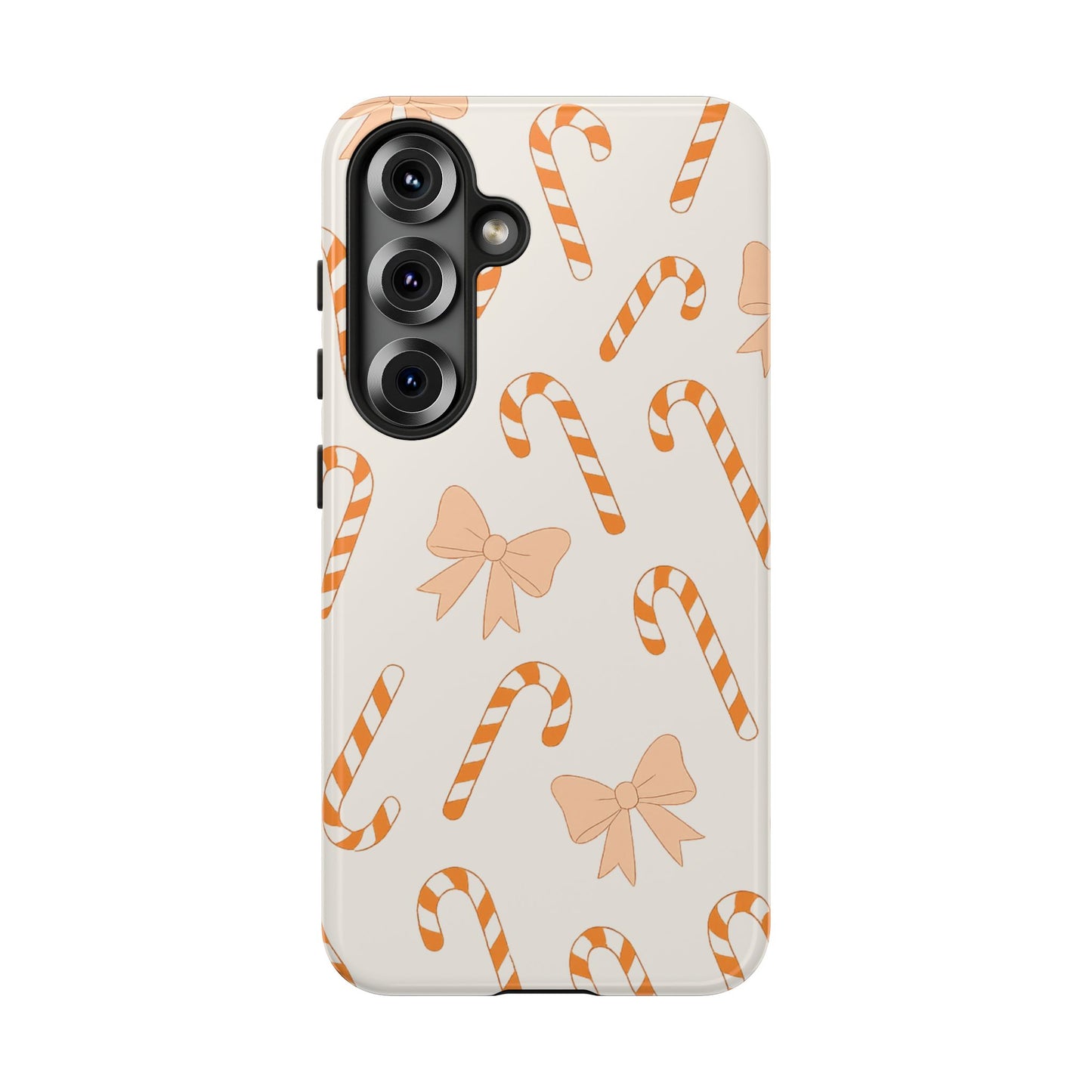 Candy Cane Phone Case with Bow | Holiday Gift for Her | Cute Mobile Cover | Christmas Decor | Festive Accessories