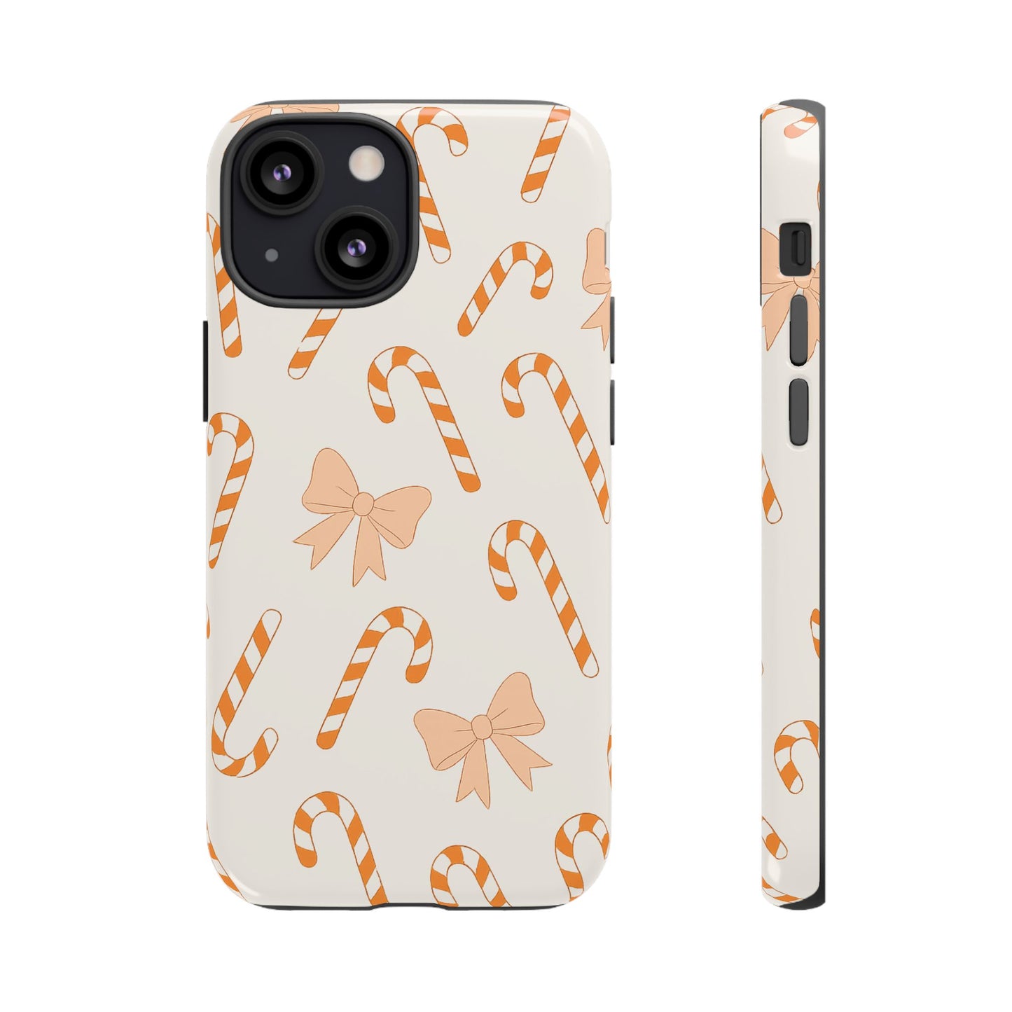 Candy Cane Phone Case with Bow | Holiday Gift for Her | Cute Mobile Cover | Christmas Decor | Festive Accessories