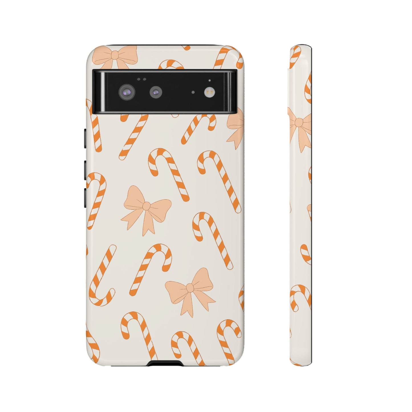Candy Cane Phone Case with Bow | Holiday Gift for Her | Cute Mobile Cover | Christmas Decor | Festive Accessories