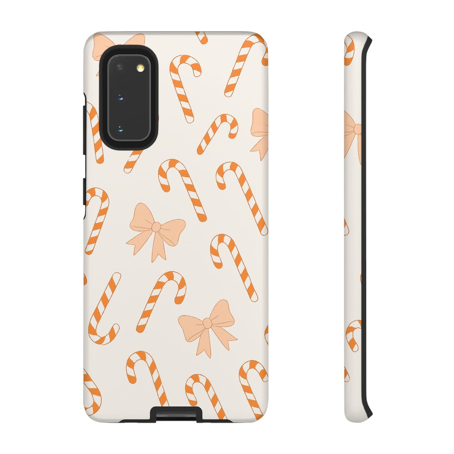 Candy Cane Phone Case with Bow | Holiday Gift for Her | Cute Mobile Cover | Christmas Decor | Festive Accessories