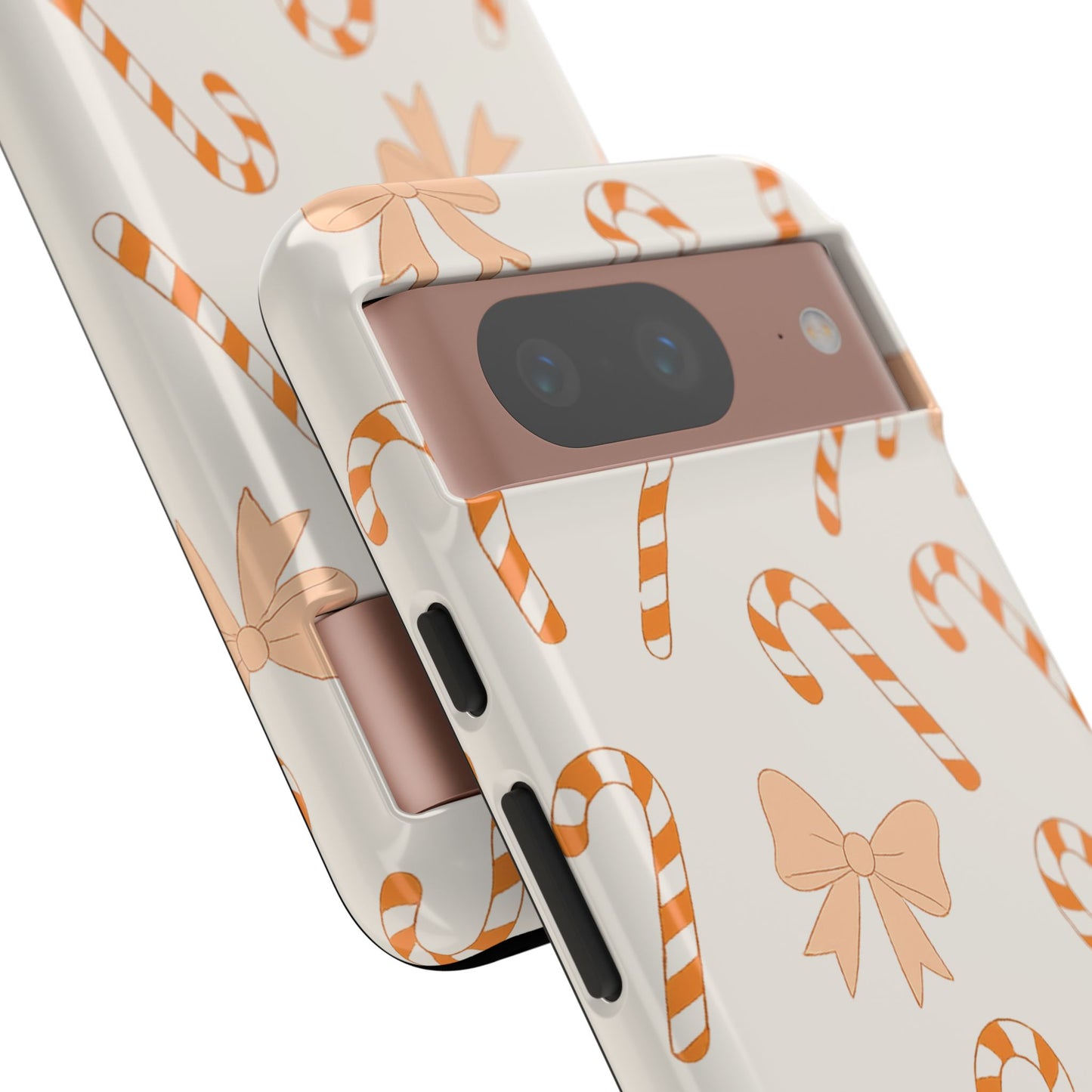 Candy Cane Phone Case with Bow | Holiday Gift for Her | Cute Mobile Cover | Christmas Decor | Festive Accessories