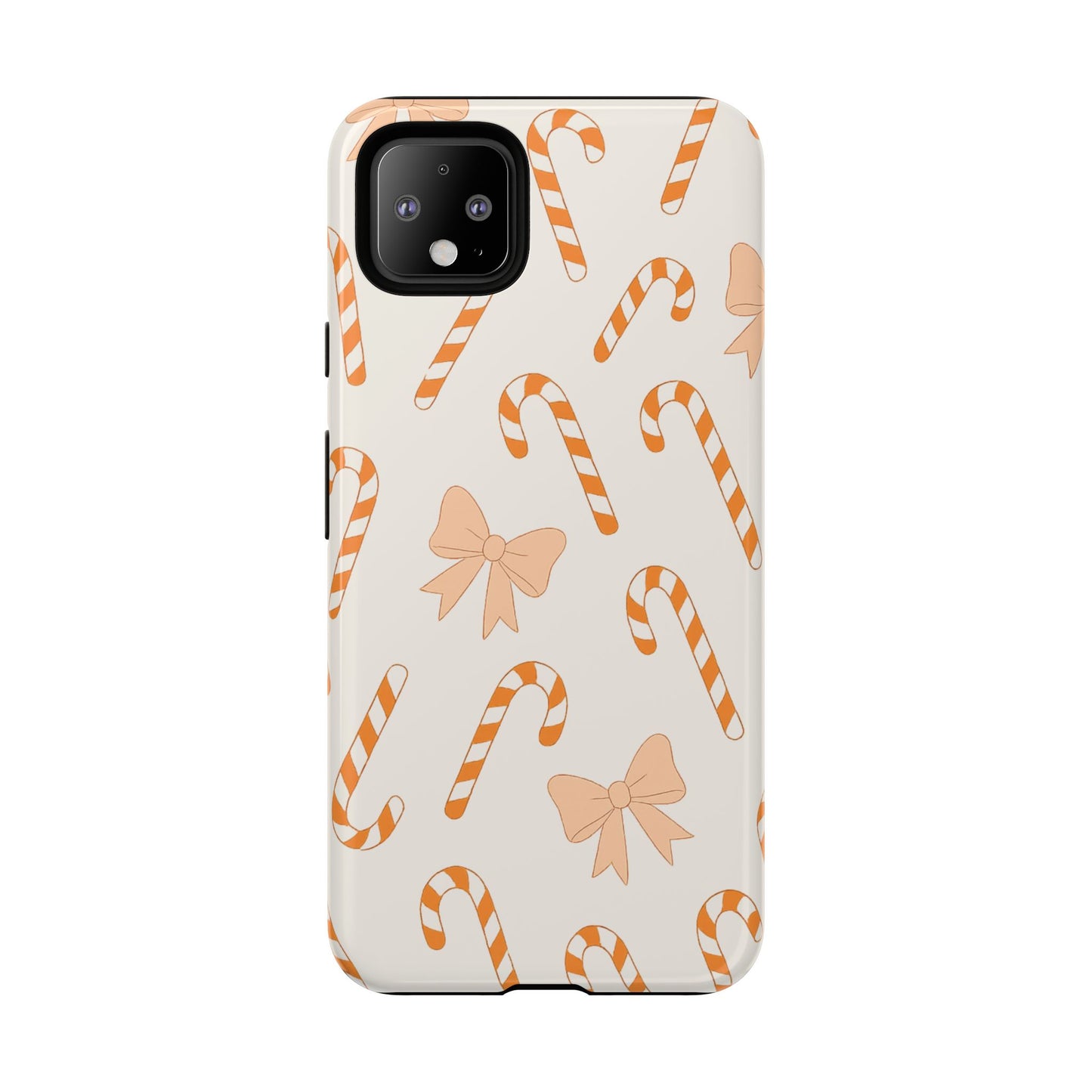 Candy Cane Phone Case with Bow | Holiday Gift for Her | Cute Mobile Cover | Christmas Decor | Festive Accessories