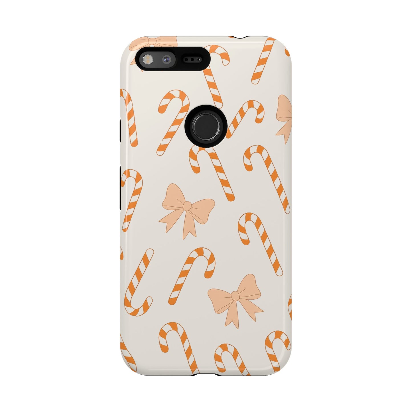 Candy Cane Phone Case with Bow | Holiday Gift for Her | Cute Mobile Cover | Christmas Decor | Festive Accessories
