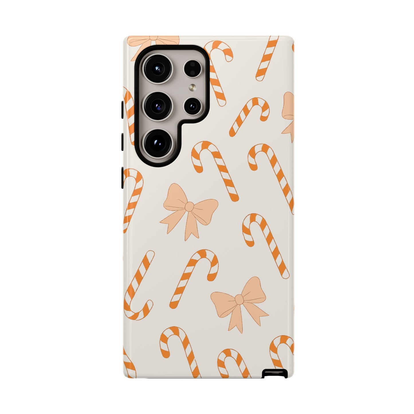 Candy Cane Phone Case with Bow | Holiday Gift for Her | Cute Mobile Cover | Christmas Decor | Festive Accessories