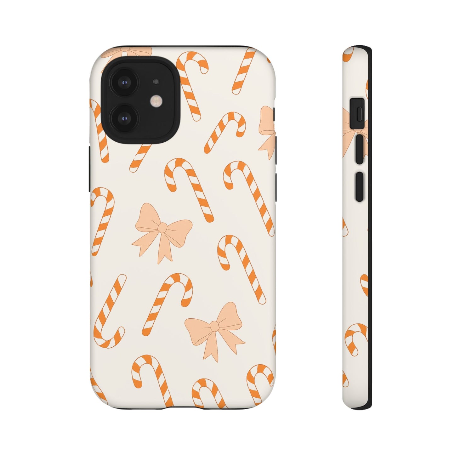 Candy Cane Phone Case with Bow | Holiday Gift for Her | Cute Mobile Cover | Christmas Decor | Festive Accessories