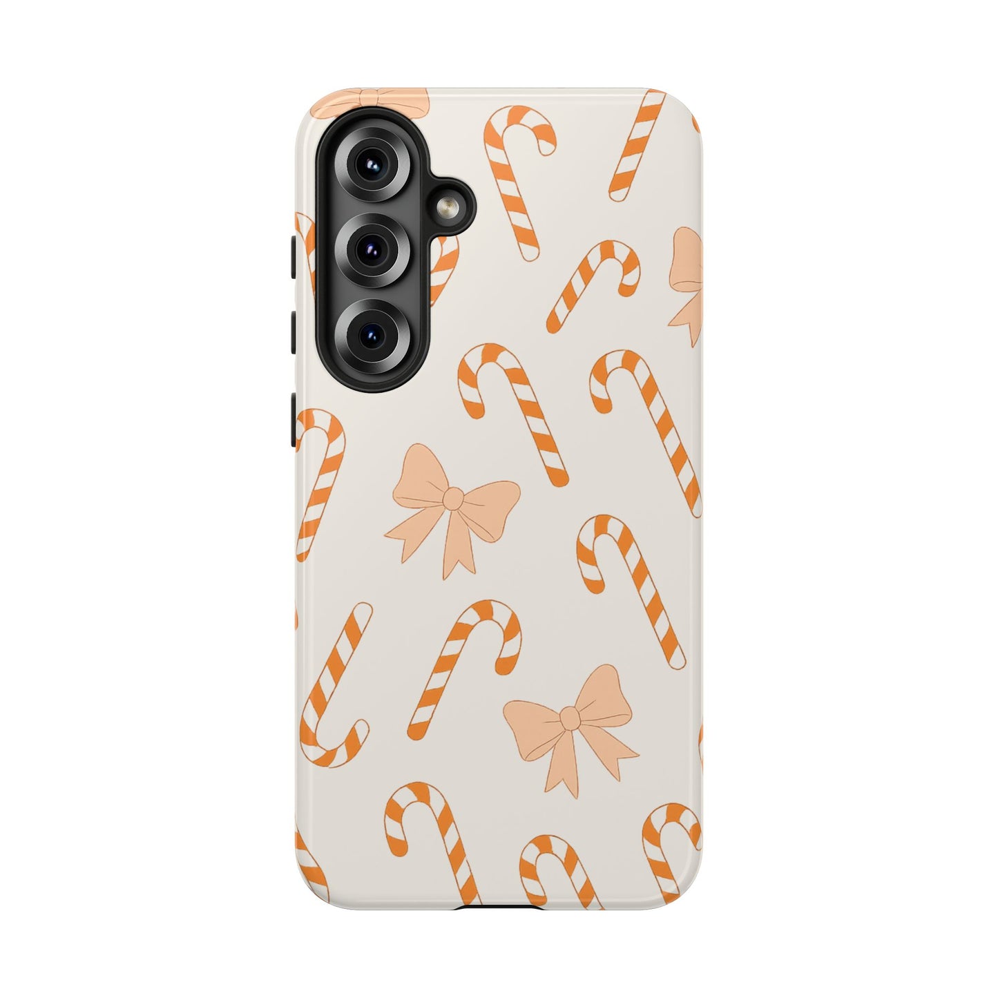 Candy Cane Phone Case with Bow | Holiday Gift for Her | Cute Mobile Cover | Christmas Decor | Festive Accessories