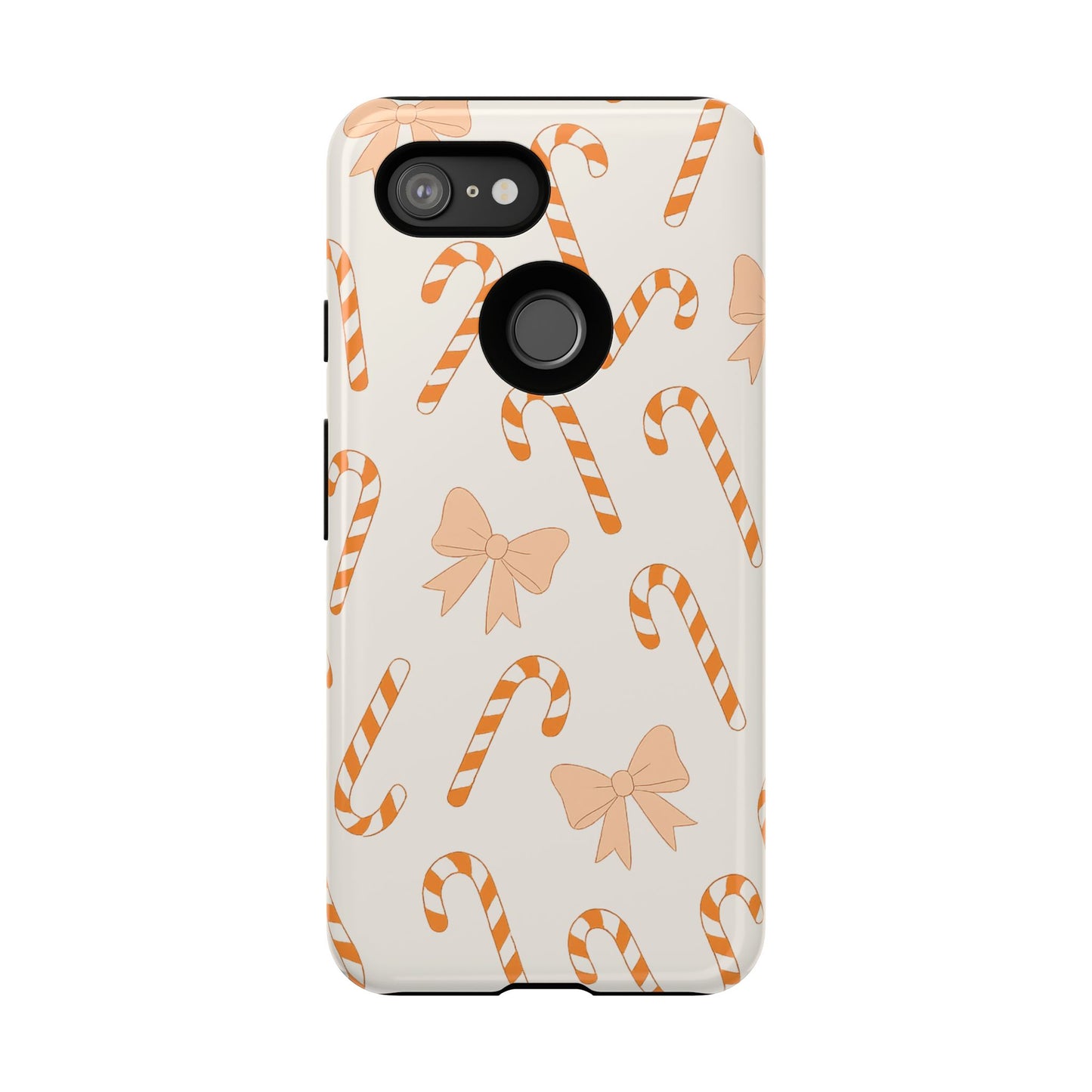 Candy Cane Phone Case with Bow | Holiday Gift for Her | Cute Mobile Cover | Christmas Decor | Festive Accessories