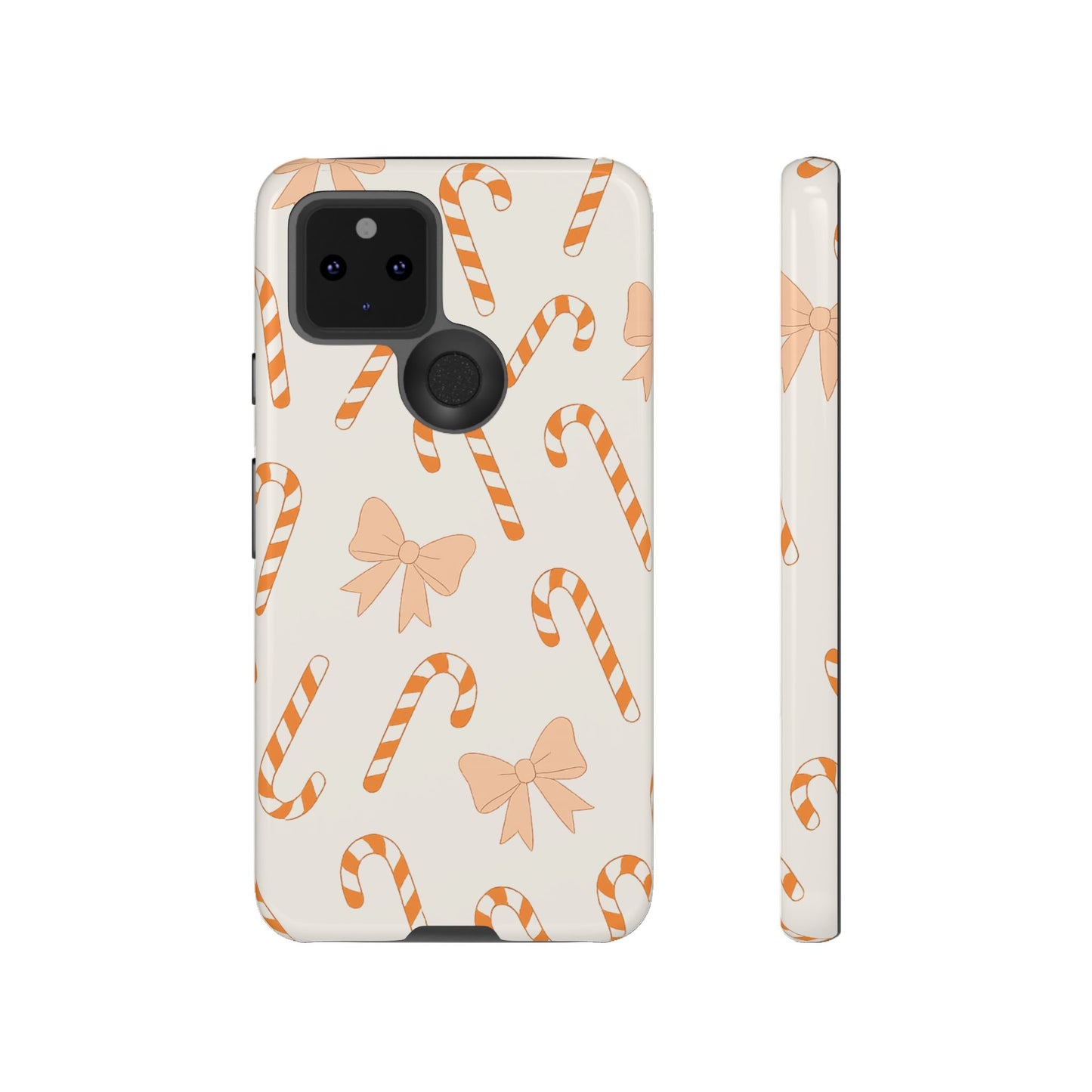 Candy Cane Phone Case with Bow | Holiday Gift for Her | Cute Mobile Cover | Christmas Decor | Festive Accessories